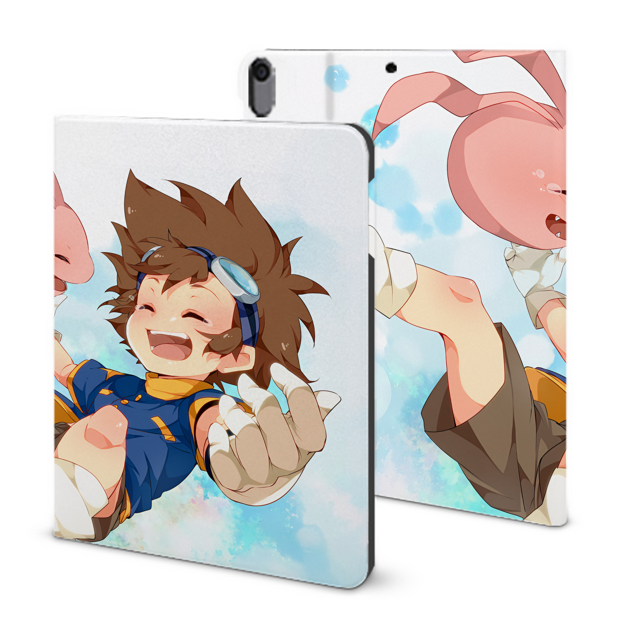 （画像用） Digimon デジタルモンスター/デジモン IPad ケース ブック型 PUレザー TPU 耐衝撃 軽量 薄型 ペン収納なし 全面保護 IPad 各モデル対応